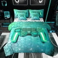 thumbnail image 1 of Castle Fairy Geometric Honeycomb Gamepads Twin Bedding Sets 7-Piece for Adults Female Men,Gradient Universe Galaxy Bedding Comforter Set Microfiber,Video Game Game Controller Breathable Sheet Sets, 1 of 8