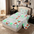 thumbnail image 1 of Castle Fairy Geometric Interlocking Circle Twin Sheets 3pcs,Abstract Rounded Block Bedding,Mint Orange Gray,1 Flat Sheet, 1 Fitted Sheet and 1 Pillowcase, 1 of 7