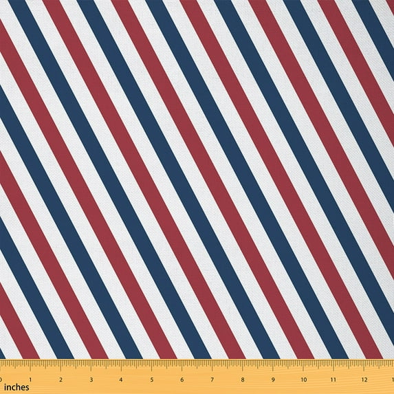 Castle Fairy Geometric Lines Fabric by the Yard 3 Yards,Abstract Vintage Sewing Fabric,Blue Red Fabric for Sewing,Microfiber Bedroom Decor