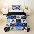 thumbnail image 1 of Castle Fairy Geometric Motocross Bike Twin Bedding for Kids, Patchwork Extreme Ride Duvet Cover Set for Bedroom, Blue Black,Black Reversible,2pcs,No Comforter, 1 of 6