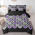 thumbnail image 1 of Castle Fairy Geometric Plaid Bedding Comforter Set,Minimalist Checkered King Bedding Sets, 1 of 8