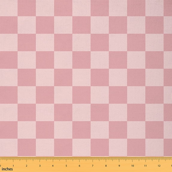 Castle Fairy Geometric Plaid Fabric by the Yard 10 Yards for Girls,Light Pink Room Decor Fabric by the Yard,Minimalist Lattice Fabric for Sewing,Luxury Bedroom Decor