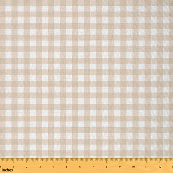 Castle Fairy Geometric Plaid Fabric by the Yard 10 Yards for Teens,Wheat White Room Decor Fabric by the Yard,Minimalist Lattice Fabric for Sewing,Luxury Bedroom Decor