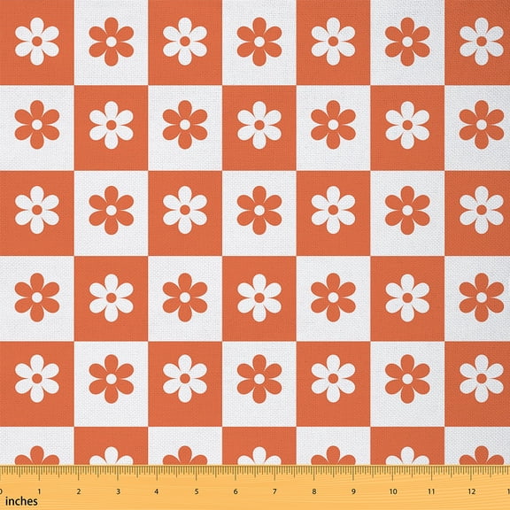 Castle Fairy Geometric Plaid Fabric by the Yard 5 Yards,Groovy Flower Fabric for Sewing,Cartoon Kawaii Home Decor Fabric by the Yard,Luxury Bedroom Decor