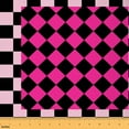 thumbnail image 1 of Castle Fairy Geometric Plaid Fabric by the Yard 3 Yards for Girls,Black Pink Sewing Fabric,Minimalist Lattice Fabric for Sewing,Luxury Bedroom Decor, 1 of 6