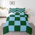 thumbnail image 1 of Castle Fairy Geometric Plaid Full Size Comforter Sets,Green Blue Bedding Sets, 1 of 8