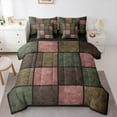 thumbnail image 1 of Castle Fairy Geometric Plaid Twin Bedding Sets 7-Piece for Boys Girls,Vintage Aesthetic Bedding Comforter Set Microfiber,Abstract Retro Grid Breathable Sheet Sets,Microfiber Bedroom Decor,Reversible, 1 of 8