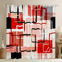 Castle Fairy Geometric Rectangle Black Out Curtains for Teenagers,Abstract Minimalist Curtains Pack Of 2 (42X63 Each),Vintage Aesthetic Bedroom Curtains,Microfiber Bedroom Decor