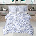thumbnail image 1 of Castle Fairy Geometric Spiral Swirl Lines Twin Bedding Sets 7-Piece for Boys Girls,Minimalist Vintage Aesthetic Bedding Comforter Set Microfiber,Abstract Minimalism Stripes Breathable Sheet Sets, 1 of 8