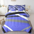 thumbnail image 1 of Castle Fairy Geometric Stripes 7 Pieces Bedding Comforter Set,Abstract Artwork Full Bedding Set Lightweight,Gradient Lines Fitted Sheet Flat Sheet,Lightweight Minimalist Room Decor,Reversible, 1 of 8