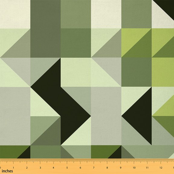 Castle Fairy Geometric Triangle Fabric by the Yard 2 Yards for Teenagers,Abstract Rectangle Room Decor Fabric by the Yard,Minimalist Geometric Sewing Fabric,Microfiber Bedroom Decor