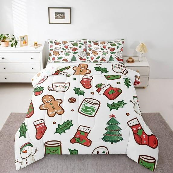 Castle Fairy 3-Piece Full Gingerbread Christmas Comforter Set