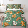 thumbnail image 1 of Castle Fairy Gingerbread Man 7-Piece Twin Kids’ Candy Cane Christmas Breathable Bedding Comforter Set, 1 of 8