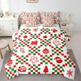 thumbnail image 1 of Castle Fairy Gingerbread Man 7-Piece Twin Bedding Sets for Teenagers,Green Red Bedding Comforter Set,Merry Christmas Breathable Sheet Sets,Super Cozy Room Decor, 1 of 8