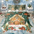 thumbnail image 1 of Castle Fairy Gingerbread Man Candy Cane 7-Piece Twin Bedding Sets for Kids Children Boys Girls,Merry Christmas Bedding Comforter Set,Xmas Festival Theme Breathable Sheet Sets,Breathable Home Decor, 1 of 8