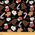 thumbnail image 1 of Castle Fairy Gingerbread Man Girl Fabric by the Yard 3 Yards,Candy Canes Sewing Fabric,Happy New Year Fabric for Sewing,Breathable Home Decor, 1 of 6
