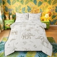thumbnail image 1 of Castle Fairy Giraffe Elephant Wildlife Full Size Comforter Sets 3-Piece for Boys,African Animal Bedding Comforter Set,Brown White,Grey Reversible,1 Comforter and 2 Pillowcases, 1 of 6