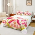 thumbnail image 1 of Castle Fairy Girls Cartoon Fairy Twin Sheet Sets,Cute Floral Castle Bedding, 1 of 7