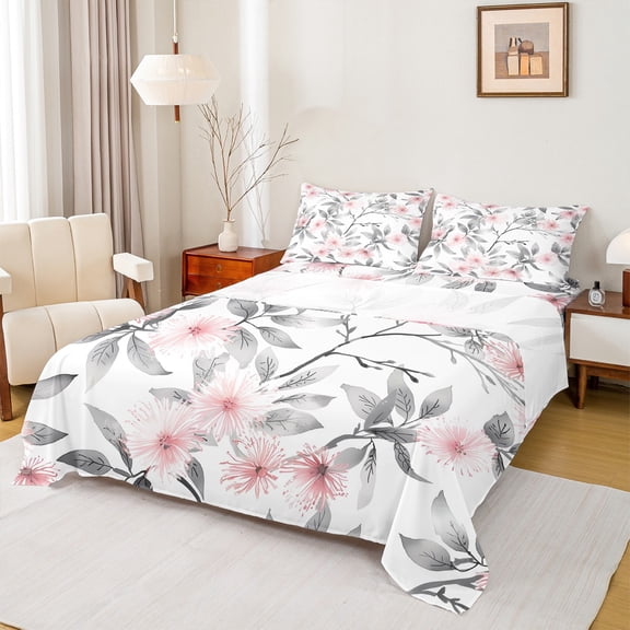 Castle Fairy Girls Chic Flowers Bed Sheets, Spring Garden King Sheets