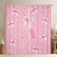 thumbnail image 1 of Castle Fairy Girls Female Cartoon Ribbon Bow Initial Alphabet A Blackout Curtains Set of 2 (52x84 Each),Dreamy Princess Window Curtains,Cute Bow Knot Curtains and Drapes,Breathable Home Decor, 1 of 6