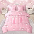 thumbnail image 1 of Castle Fairy Girls Female Cartoon Ribbon Bow Initial Alphabet D Bedding Comforter Set 7pcs,Dreamy Princess Queen Bedding Sets Super Cozy,Cute Bow Knot Queen Sheet Sets,Breathable Home Decor, 1 of 8