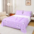 thumbnail image 1 of Castle Fairy Girls Female Cartoon Ribbon Bow Initial Alphabet M 4 Pieces Queen Sheet Sets,Dreamy Princess Bow Knot Ultra Soft Flat Sheet,Bling Stars Print Queen Fitted Sheet,Breathable Home Decor, 1 of 7