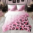 thumbnail image 1 of Castle Fairy Girls Female Women Animal Leopard Print Bedding Comforter Set 7-Piece,Bling Pink Glitter King Bedding Sets,Dreamy Princess Ultra Soft Bed Sheets,Ultra Soft Home Decor,Reversible, 1 of 8