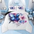 thumbnail image 1 of Castle Fairy Girls Floral Butterfly Full Size Comforter Sets,Blue Pink Bedding Sets, 1 of 8