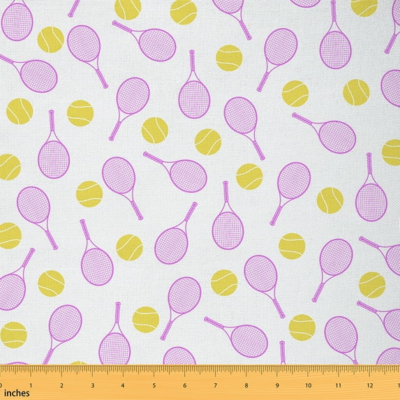 Castle Fairy Girls Gamer Tennis Fabric by the Yard 1 Yard,Sport Theme Home Decor Fabric by the Yard,Ball Game Room Decor Fabric by the Yard,Ultra Soft Home Decor