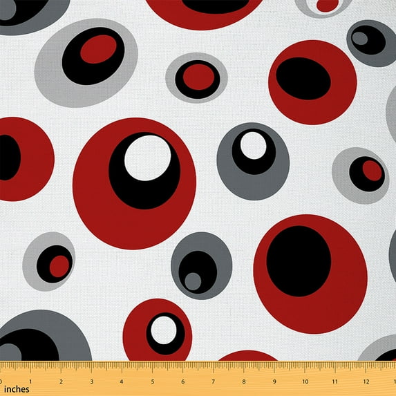 Castle Fairy Girls Geometric Circle Fabric by the Yard 2 Yards,Minimalist Round Room Decor Fabric by the Yard,Abstract Vintage Sewing Fabric,Microfiber Bedroom Decor