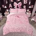 thumbnail image 1 of Castle Fairy Girls Monogrammed Letter 2pcs Bedding Comforter Set,Sparkling Sequin Crystal Twin Comforter Sets,Pink Bowknot Breathable Bedding Set,Super Cozy Room Decor, 1 of 8