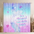 thumbnail image 1 of Castle Fairy Girls Ocean Mermaid Curtains Pack of 2 (42x84 Each),Marine Dreamy Princess Curtains Blackout,Bling Gradient Glitter Bedroom Curtains,Lightweight Room Decor, 1 of 6