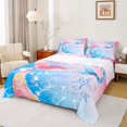 thumbnail image 1 of Castle Fairy Girls Ocean Mermaid Twin Sheet Sets 3pcs,Marine Dreamy Princess Twin Fitted Sheet Microfiber,Sea Starfish Breathable Flat Sheet,Lightweight Room Decor, 1 of 7