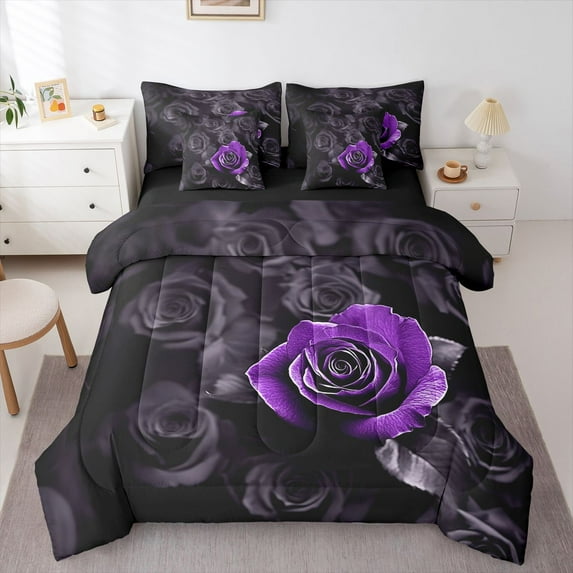 Castle Fairy Girls Romantic Rose Bedding Comforter Set,Valentine's Day Queen Bedding Sets