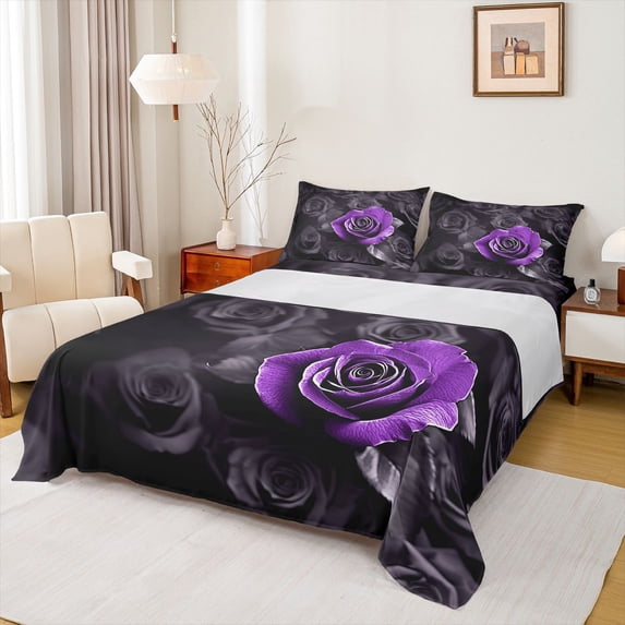 Castle Fairy Girls Romantic Rose Full Size Sheets,Happy Valentine's Day Bed Sheets