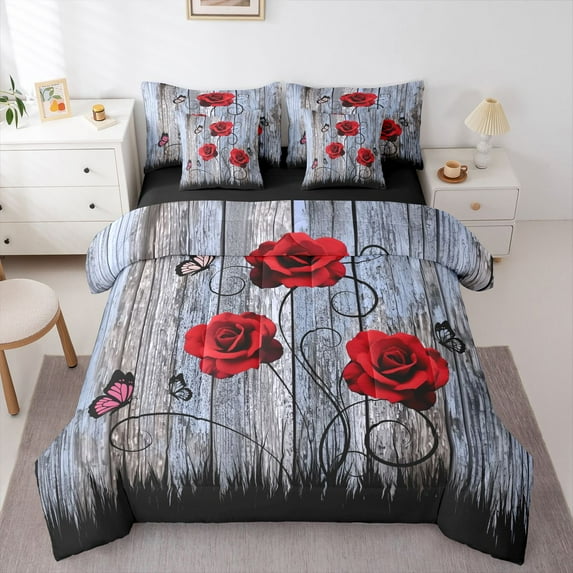 Castle Fairy Girls Romantic Rose Twin Bedding Sets,Vintage Cabin Bedding Comforter Set