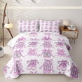 thumbnail image 1 of Castle Fairy Girly Bow Ballet Shoes Bed Spread Queen,Dreamy Polka Dots Pattern Queen Coverlet Set,Purple, 1 of 7