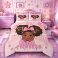 thumbnail image 1 of Castle Fairy Girly Cartoon Black Princess King Size Comforter Sets 3pcs,Sweet Hot Air Balloon Star Comforters King Size,Pink Gold,Pink Reversible,1 Comforter and 2 Pillowcases, 1 of 6