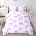 thumbnail image 1 of Castle Fairy Girly Ribbon Bow Bedding Comforter Set,Polka Dots Queen Bedding Sets, 1 of 8