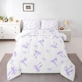 thumbnail image 1 of Castle Fairy Girly Ribbon Bow Queen Comforter Set,Dreamy Bow Tie Bedding Comforter Set, 1 of 8