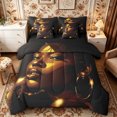 thumbnail image 1 of Castle Fairy Glam Black Girl Queen Bedding 7pcs,Black Gold Bedding Comforter Set Queen,Grey Reversible, 1 of 7