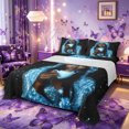 thumbnail image 1 of Castle Fairy Glam Black Woman Bed Sheets 4-Piece,Bling Starry Sky Print Full Size Sheets,Blue Silver,1 Fitted Sheet, 1 Flat Sheet and 2 Pillowcases, 1 of 6