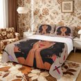 thumbnail image 1 of Castle Fairy Glam Black Woman Bed Sheets 4-Piece,Makeup Print Full Size Sheets,Brown Black,1 Fitted Sheet, 1 Flat Sheet and 2 Pillowcases, 1 of 6