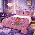 thumbnail image 1 of Castle Fairy Glamorous Afro Woman Bed Sheets 4-Piece,Glitter Pink Lavender Flower Full Size Sheets,Pink Purple,1 Fitted Sheet, 1 Flat Sheet and 2 Pillowcases, 1 of 6