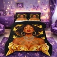 thumbnail image 1 of Castle Fairy Glamorous Lady With Golden Butterflies Queen Comforter Set 3 Pieces,Romantic Black Girl Comforter Sets Queen,Black Gold Red,Black Reversible,1 Comforter and 2 Pillowcases, 1 of 6