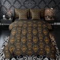 thumbnail image 1 of Castle Fairy Gold Victorian Skull Full Size Bedding Sets 7 Pieces,Skeleton Dark Damask Print Full Size Bed in a Bag,Gold Black,Black Reversible, 1 of 7
