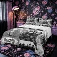 thumbnail image 1 of Castle Fairy Goth Rose Skull Bed Sheets 4-Piece,Halloween Crow Moth Spider Moth Full Size Sheets,Gray Black,1 Fitted Sheet,1 Flat Sheet and 2 Pillowcases, 1 of 6