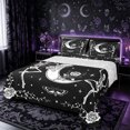 thumbnail image 1 of Castle Fairy Gothic Dancing Skeleton Bed Sheets 4-Piece,Boho Moth Floral Rose Full Size Sheets,White Black,1 Fitted Sheet,1 Flat Sheet and 2 Pillowcases, 1 of 6