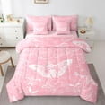 thumbnail image 1 of Castle Fairy Gothic Pink White Moth Bedding Comforter Set 7pcs for Boys Girls,Botanical Tree Leaves Queen Bedding Sets Super Cozy,Bohemian Vintage Aesthetic Queen Sheet Sets,Luxury Bedroom Decor, 1 of 8