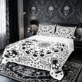 thumbnail image 1 of Castle Fairy Gothic Skull Bed Sheets 4-Piece,Traditional Flower Full Size Sheets,Black White,1 Fitted Sheet,1 Flat Sheet and 2 Pillowcases, 1 of 6